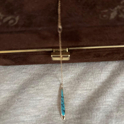 Agato Y-shaped necklace with turquoise pendant, stylish and versatile design