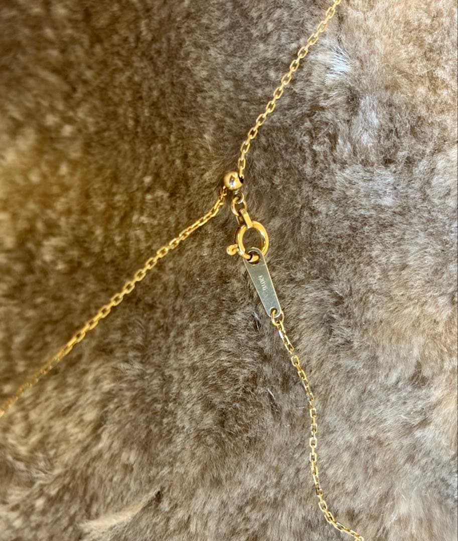 K10agete Agete 60cm yellow gold chain necklace made of K10 with adjustable length