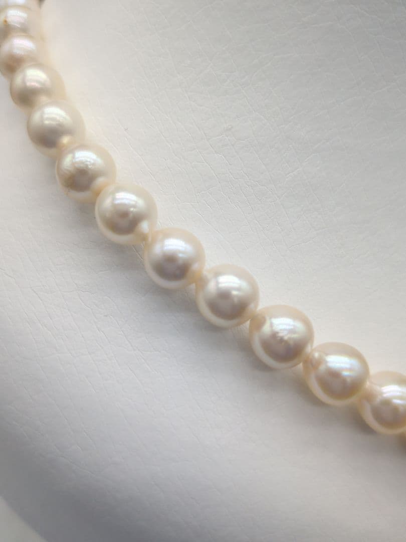 Akoya genuine pearl necklace 7-7.5mm pink white 42.3cm with silver clasp for formal occasions
