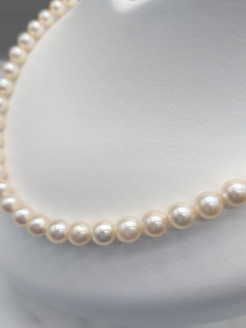 Akoya genuine pearl necklace 7-7.5mm pink white 42.3cm with silver clasp for formal occasions