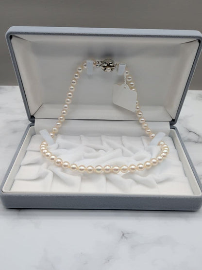 Akoya genuine pearl necklace 7-7.5mm pink white 42.3cm with silver clasp for formal occasions
