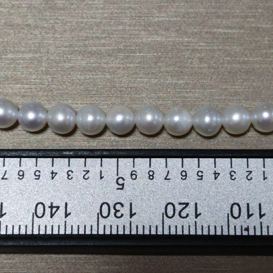 New Pure Pearl baby necklace with 5mm nearly round freshwater pearls and gold SV925 K18gf fittings