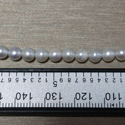 New Pure Pearl baby necklace with 5mm nearly round freshwater pearls and gold SV925 K18gf fittings