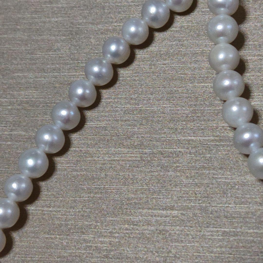 New Pure Pearl baby necklace with 5mm nearly round freshwater pearls and gold SV925 K18gf fittings