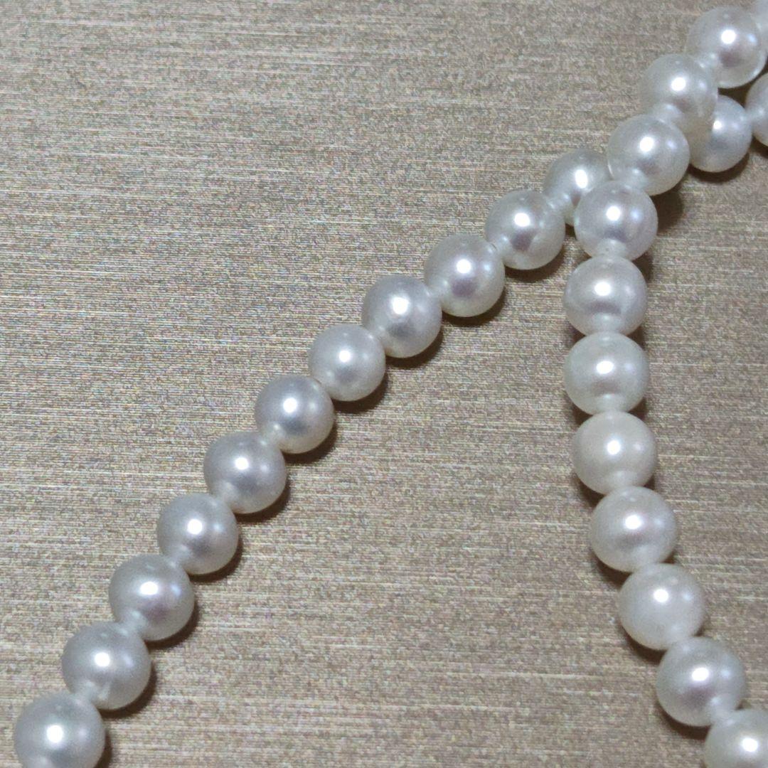 New Pure Pearl baby necklace with 5mm nearly round freshwater pearls and gold SV925 K18gf fittings