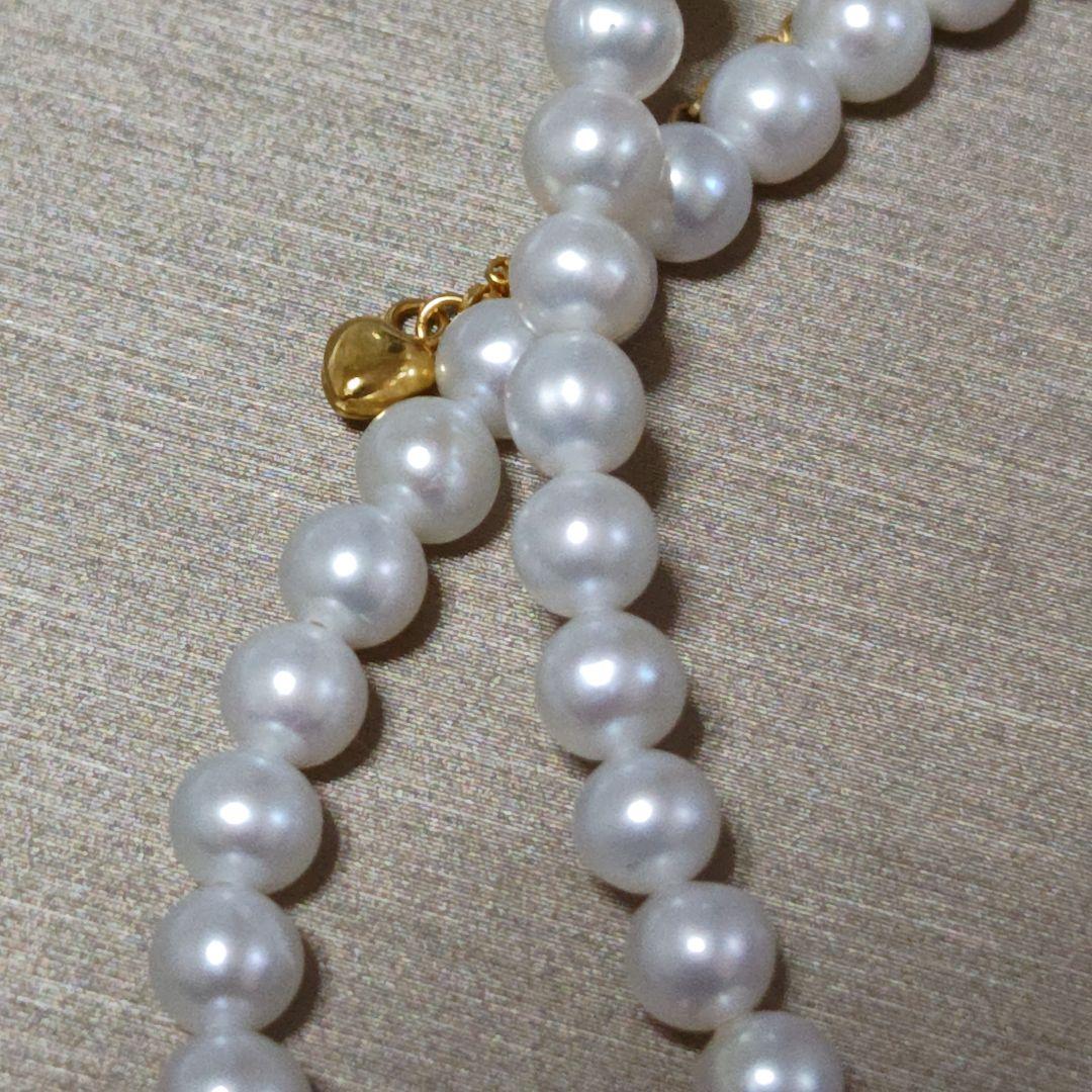 New Pure Pearl baby necklace with 5mm nearly round freshwater pearls and gold SV925 K18gf fittings