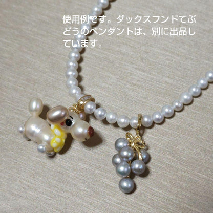 New Pure Pearl baby necklace with 5mm nearly round freshwater pearls and gold SV925 K18gf fittings
