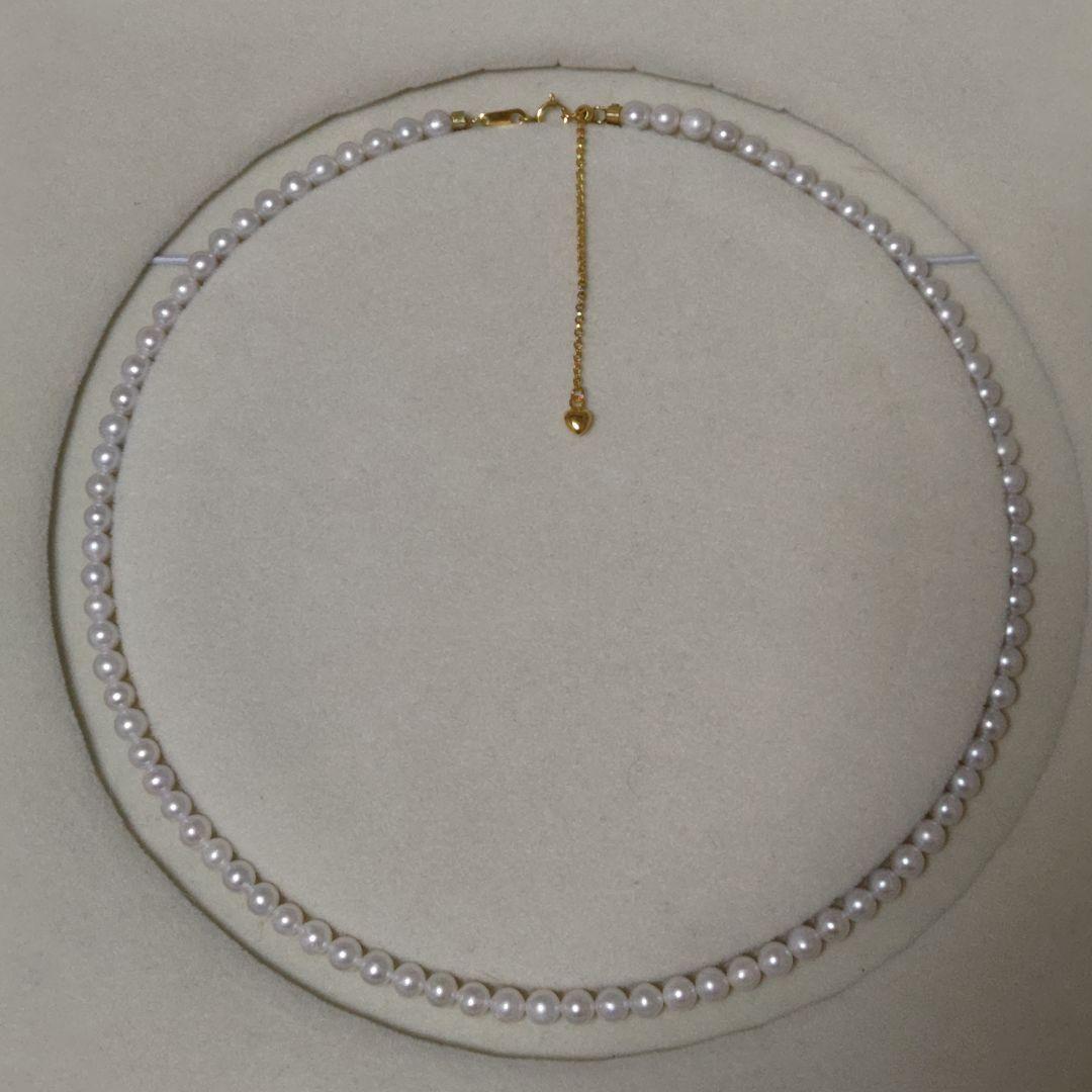 New Pure Pearl baby necklace with 5mm nearly round freshwater pearls and gold SV925 K18gf fittings