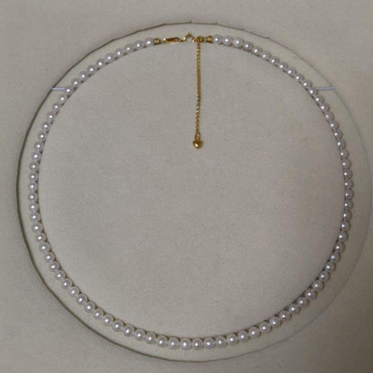New Pure Pearl baby necklace with 5mm nearly round freshwater pearls and gold SV925 K18gf fittings