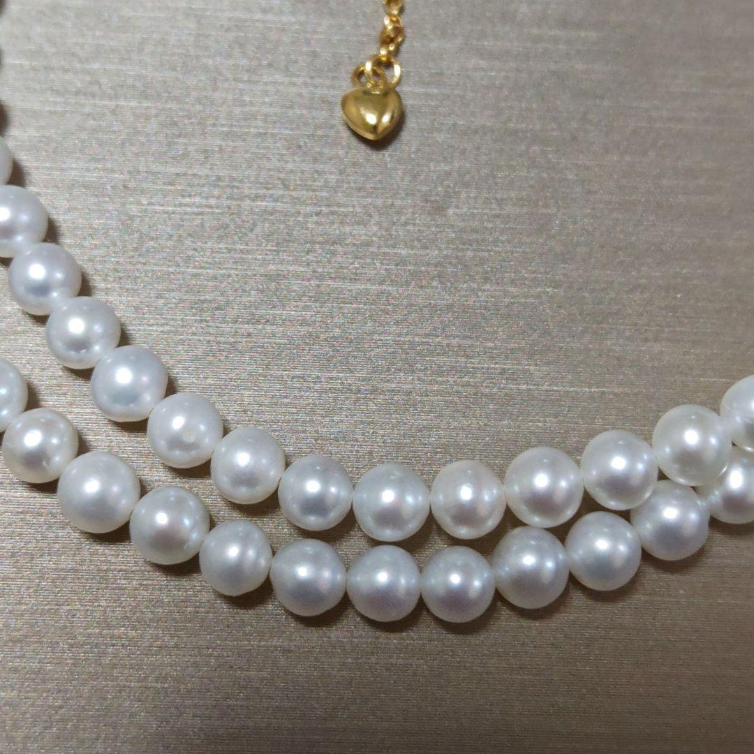 New Pure Pearl baby necklace with 5mm nearly round freshwater pearls and gold SV925 K18gf fittings
