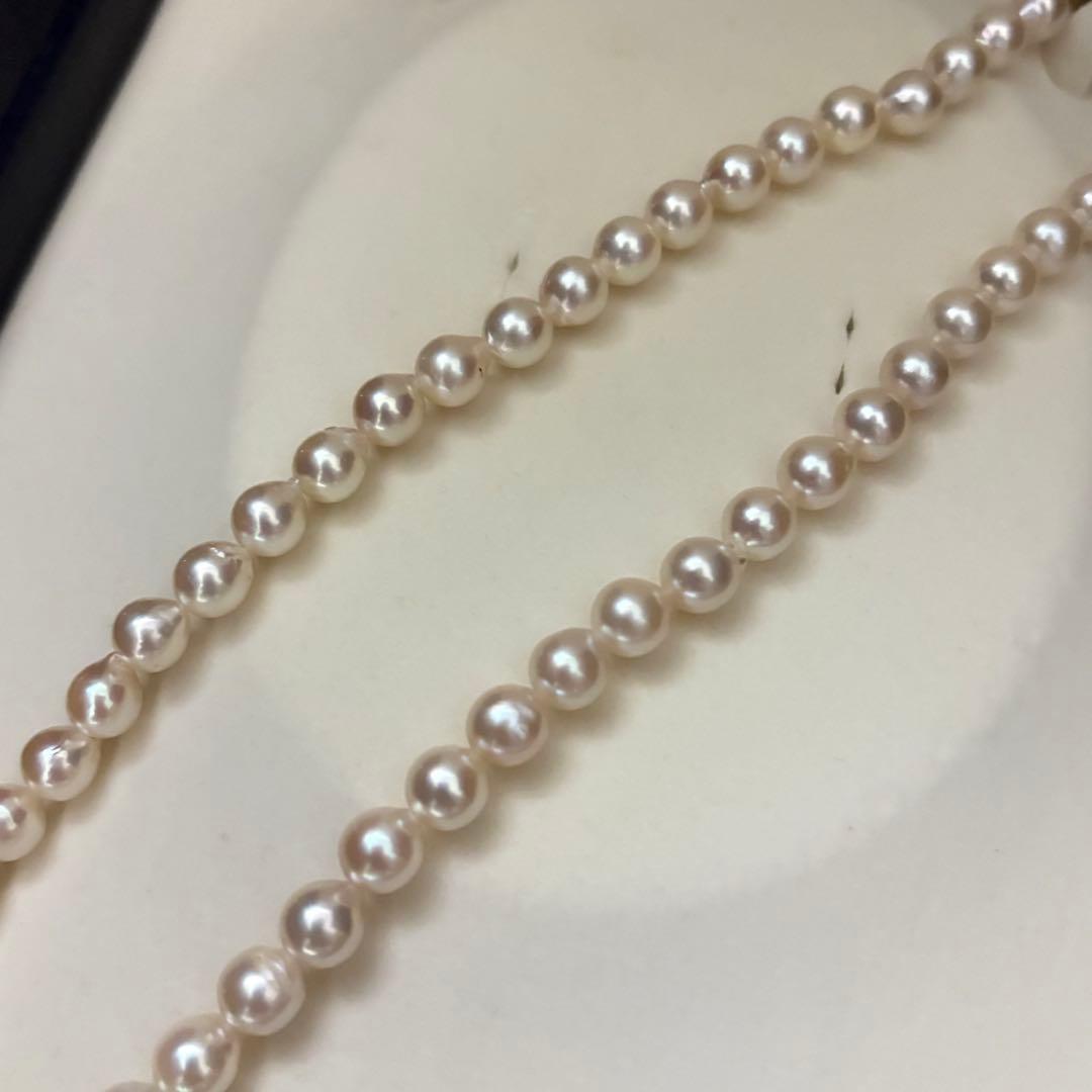 Aqoya pearl necklace with white Akoya pearls sized 6.5-7.0mm on 40cm strand weighing 24 grams
