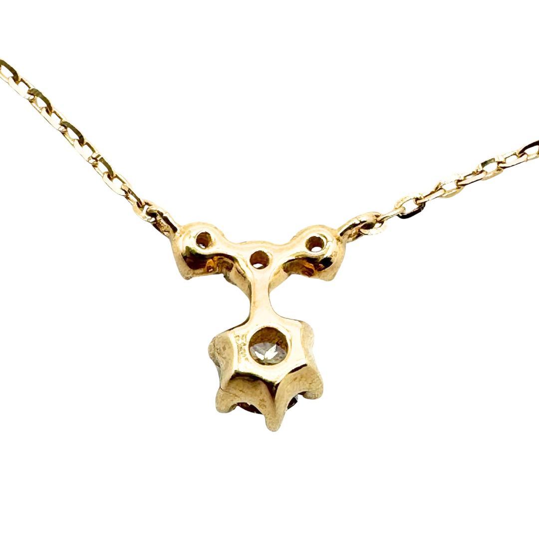 Agete ladies necklace in 750 yellow gold with 0.1ct gemstone and star-shaped motif, 39.5cm length