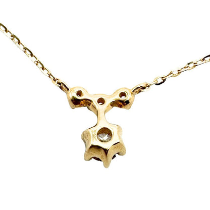 Agete ladies necklace in 750 yellow gold with 0.1ct gemstone and star-shaped motif, 39.5cm length