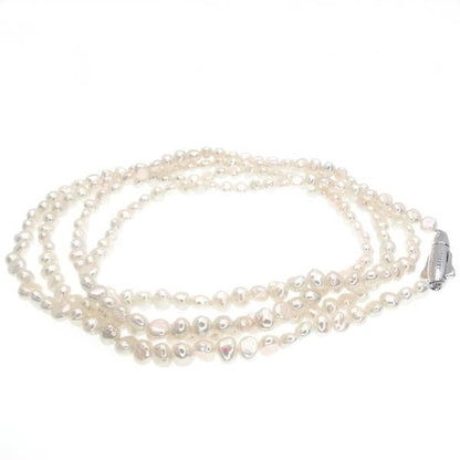 Tasaki SV Pearl Necklace with 3 to 4.5mm pearls on 82cm silver chain weighing 15.5g
