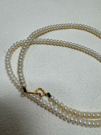K18 Akoya Pearl Baby Pearl Necklace featuring 3.6mm pearls on a 42cm chain with K18 clasp