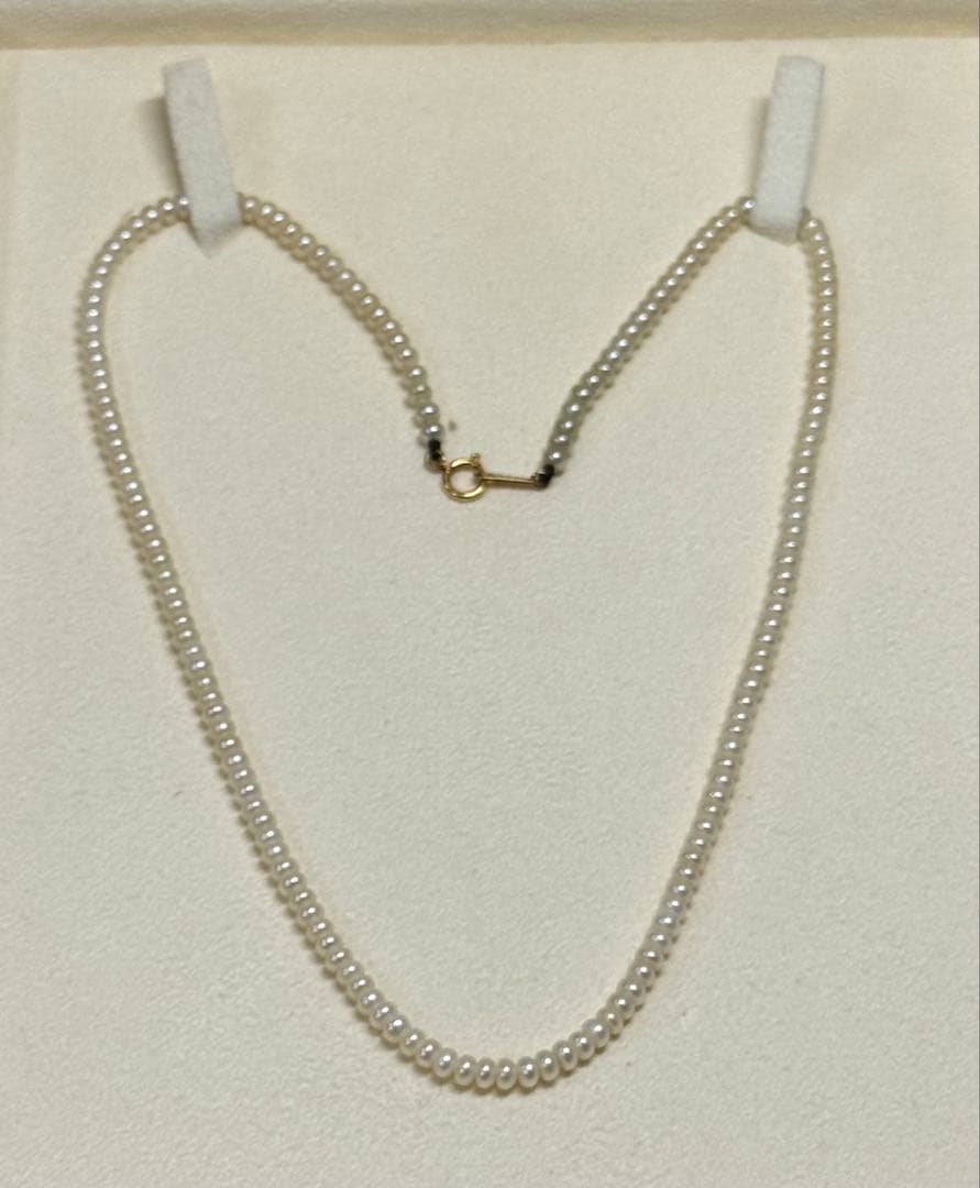 K18 Akoya Pearl Baby Pearl Necklace featuring 3.6mm pearls on a 42cm chain with K18 clasp