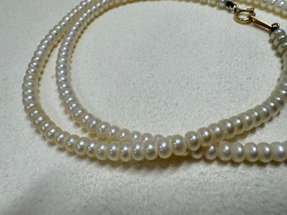 K18 Akoya Pearl Baby Pearl Necklace featuring 3.6mm pearls on a 42cm chain with K18 clasp