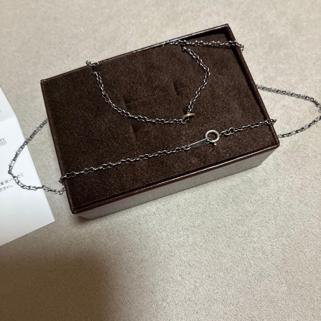 Agete silver necklace chain 60cm with antique dark grayish black finish