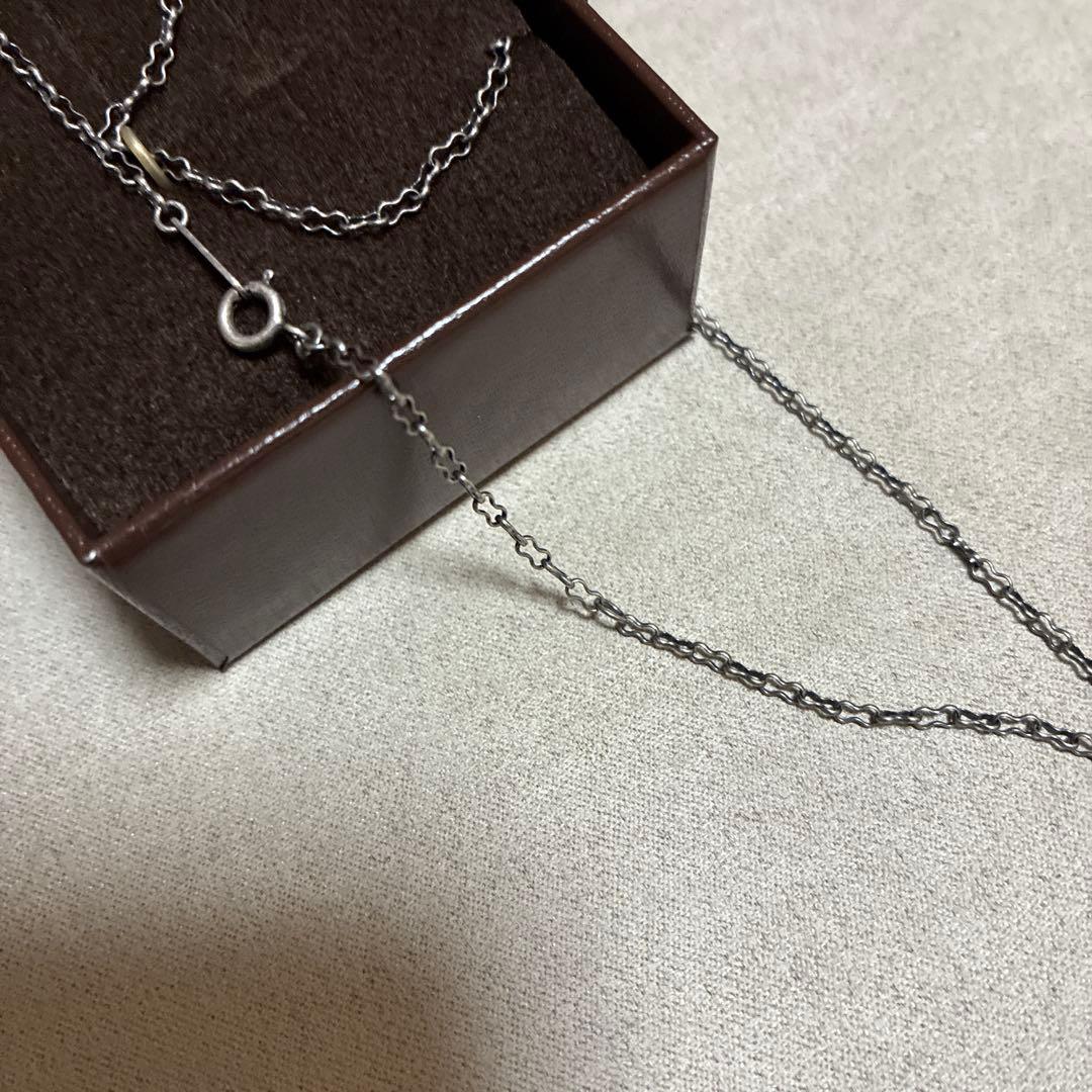 Agete silver necklace chain 60cm with antique dark grayish black finish