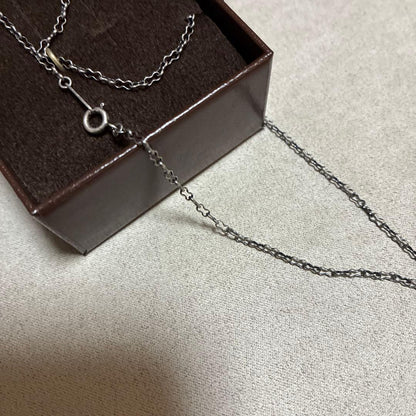 Agete silver necklace chain 60cm with antique dark grayish black finish
