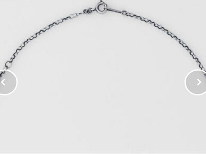 Agete silver necklace chain 60cm with antique dark grayish black finish