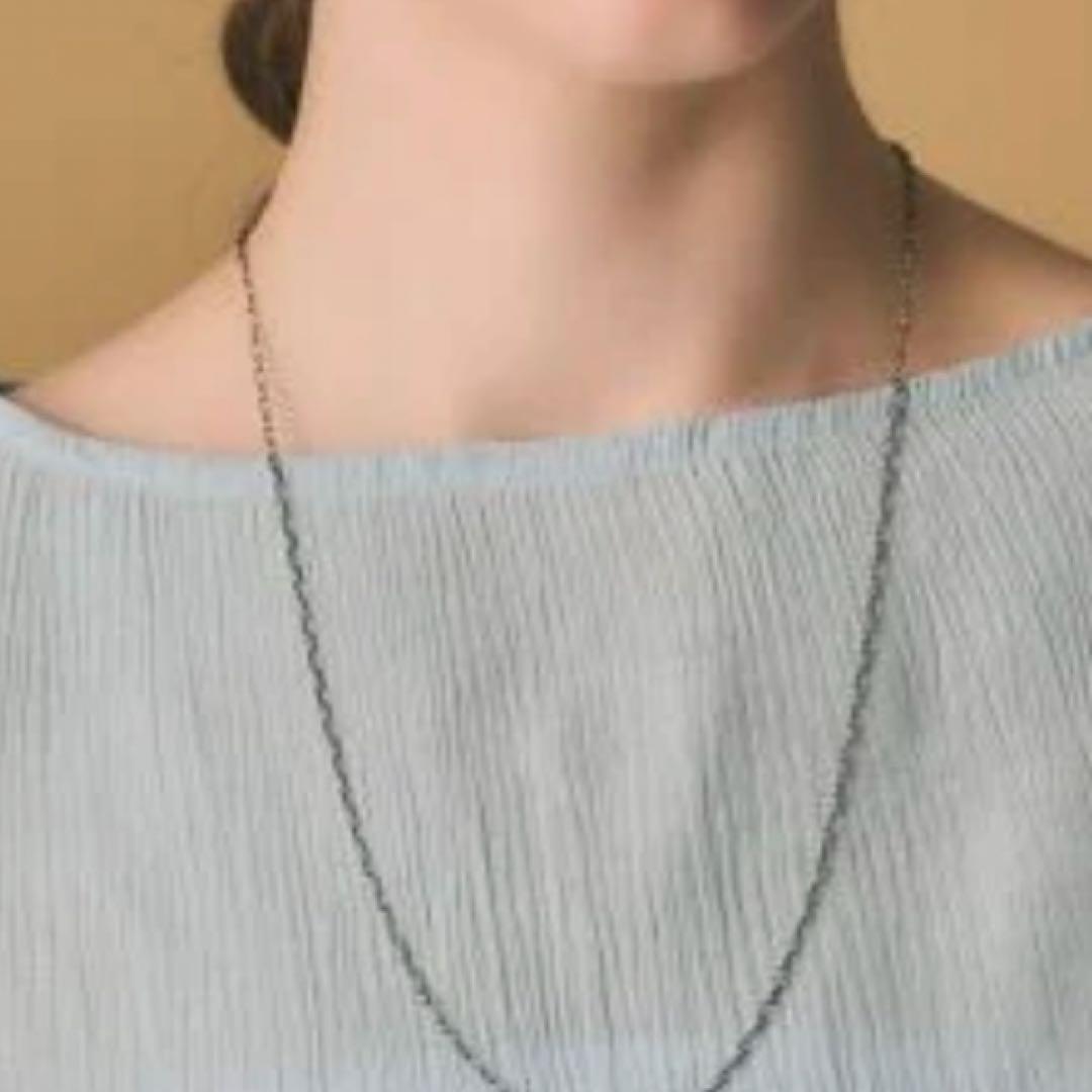 Agete silver necklace chain 60cm with antique dark grayish black finish