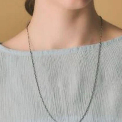 Agete silver necklace chain 60cm with antique dark grayish black finish
