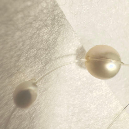 Tasaki K18 pearl necklace triple strand wire design 40cm length with pearls 3.0-5.2mm and box