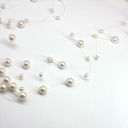 Tasaki K18 pearl necklace triple strand wire design 40cm length with pearls 3.0-5.2mm and box