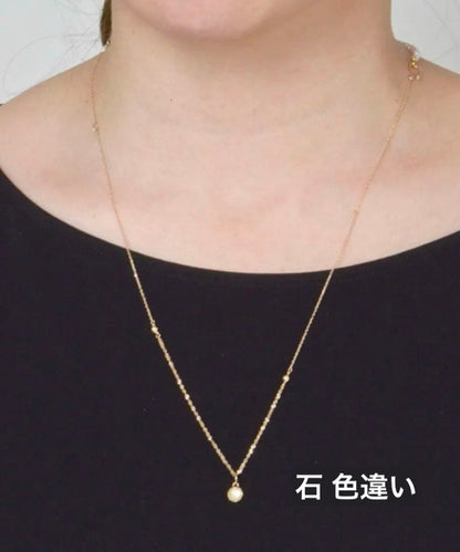 Agete Limited Edition K10 necklace bracelet charm with rose quartz front and white shell back on 40 cm adjustable chain