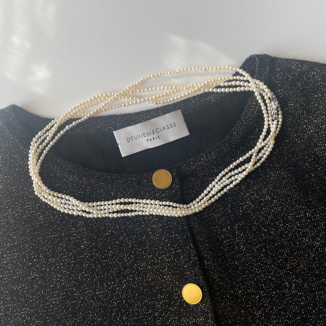 New Akoya pearl necklace with very small 2-3mm ivory pearls and silver clasp, 64.4 inches long