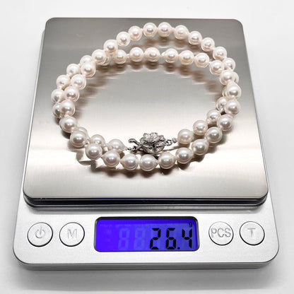 Terì Strong Akoya pearl necklace featuring 6.5-7.0mm teardrop pearls on a 44.5cm chain