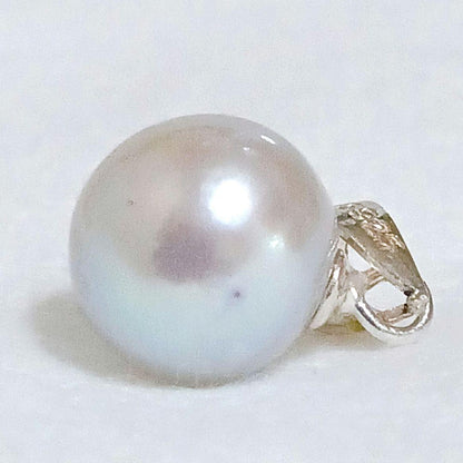 Akoya pearl pendant top with natural pink silver pearl and sterling silver 925 findings