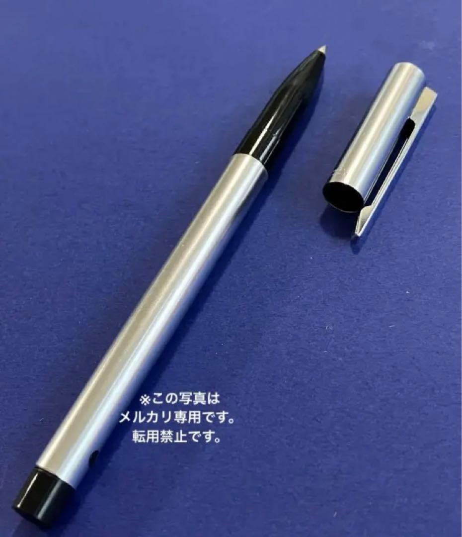 Waterman vintage ballpoint pen from 1970s with old logo on cap metal body showing light wear and scratches