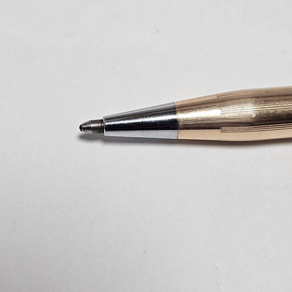CROSS Classic Century 14K gold filled twist ballpoint pen with old italic logo and box, blue ink, vintage 1980