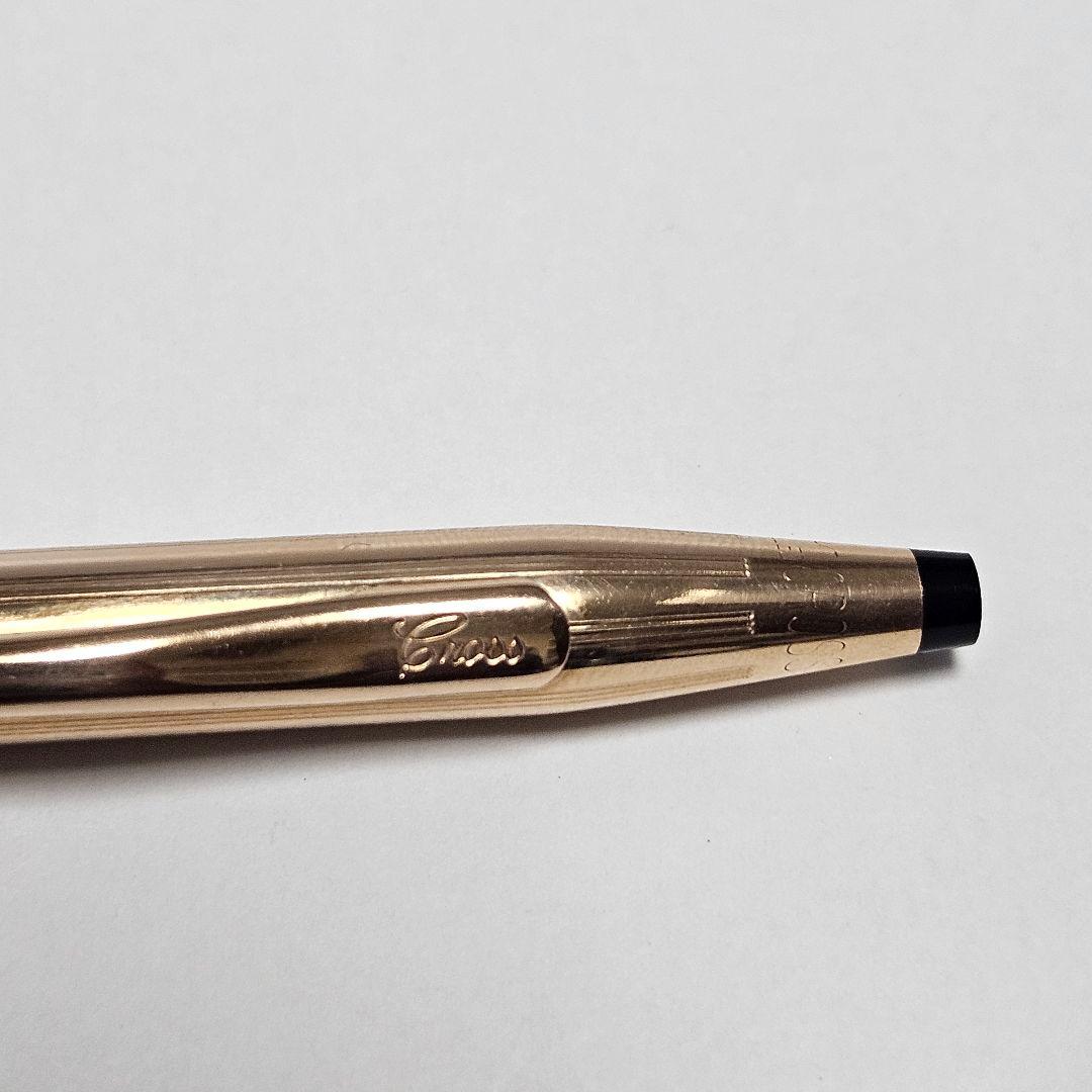 CROSS Classic Century 14K gold filled twist ballpoint pen with old italic logo and box, blue ink, vintage 1980