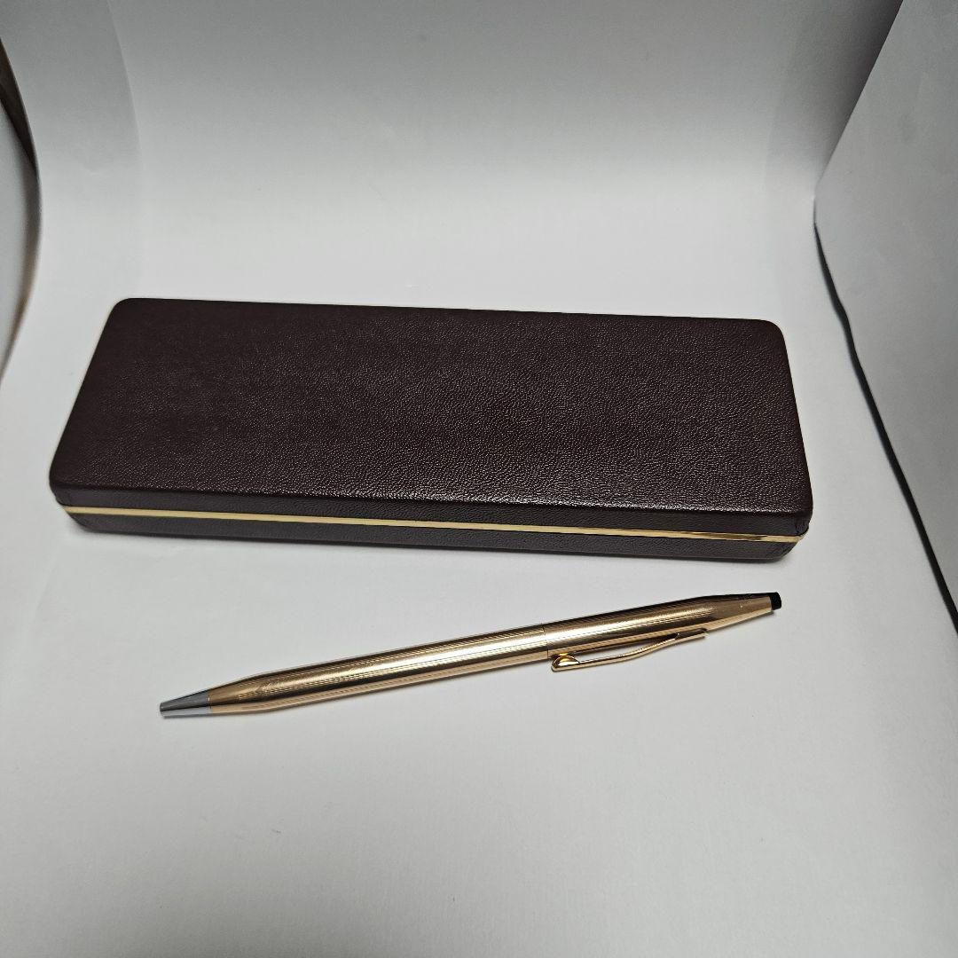 CROSS Classic Century 14K gold filled twist ballpoint pen with old italic logo and box, blue ink, vintage 1980