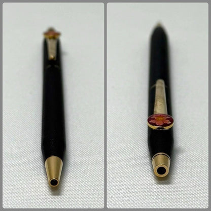 Gokubi Performance CROSS Classic Black ballpoint pen with flower pattern and blue ink in a box