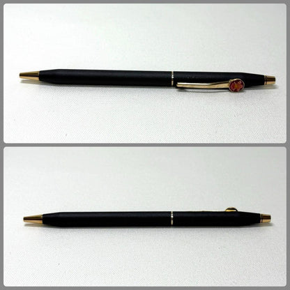 Gokubi Performance CROSS Classic Black ballpoint pen with flower pattern and blue ink in a box