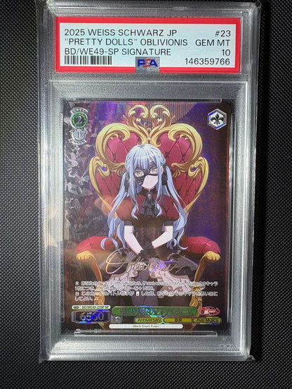 PSA 10 Weiss Schwarz Beautiful Dolls Oblivionis Weiss Sign SP BanG Dream! — Japanese
