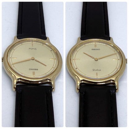 SEIKO DOLCE Gold Dial Quartz Men's Watch — Japanese