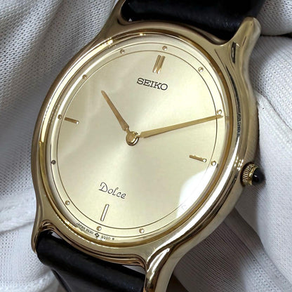 SEIKO DOLCE Gold Dial Quartz Men's Watch — Japanese