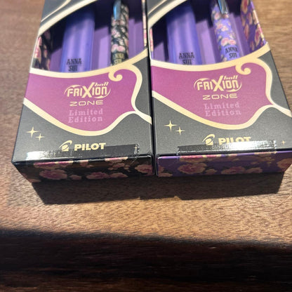 Two-pack of PILOT Frixion Ball ZONE Anna Sui Limited Edition black ink pens with 0.5mm tip and 125mm body length