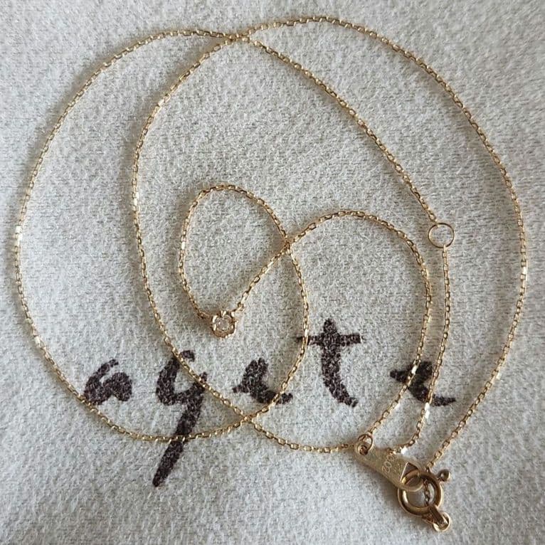 Law Rose Cut Diamond Necklace in K10 gold featuring a single 0.02 carat diamond