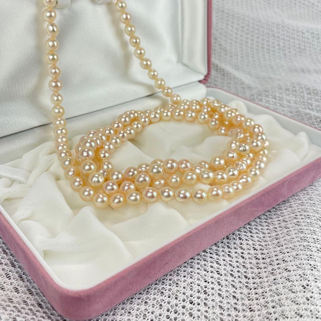 Akoya pearl long necklace with 7.0mm-7.2mm pearls and Silva silver pendant clasp