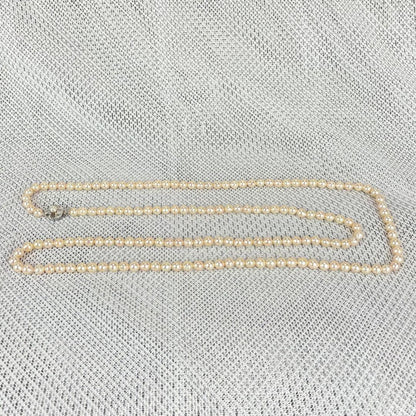 Akoya pearl long necklace with 7.0mm-7.2mm pearls and Silva silver pendant clasp