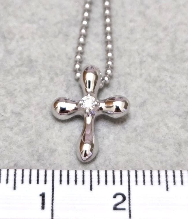 TASAKI Pearl 1P Diamond 0.03 silver necklace measuring about 39.5 centimeters