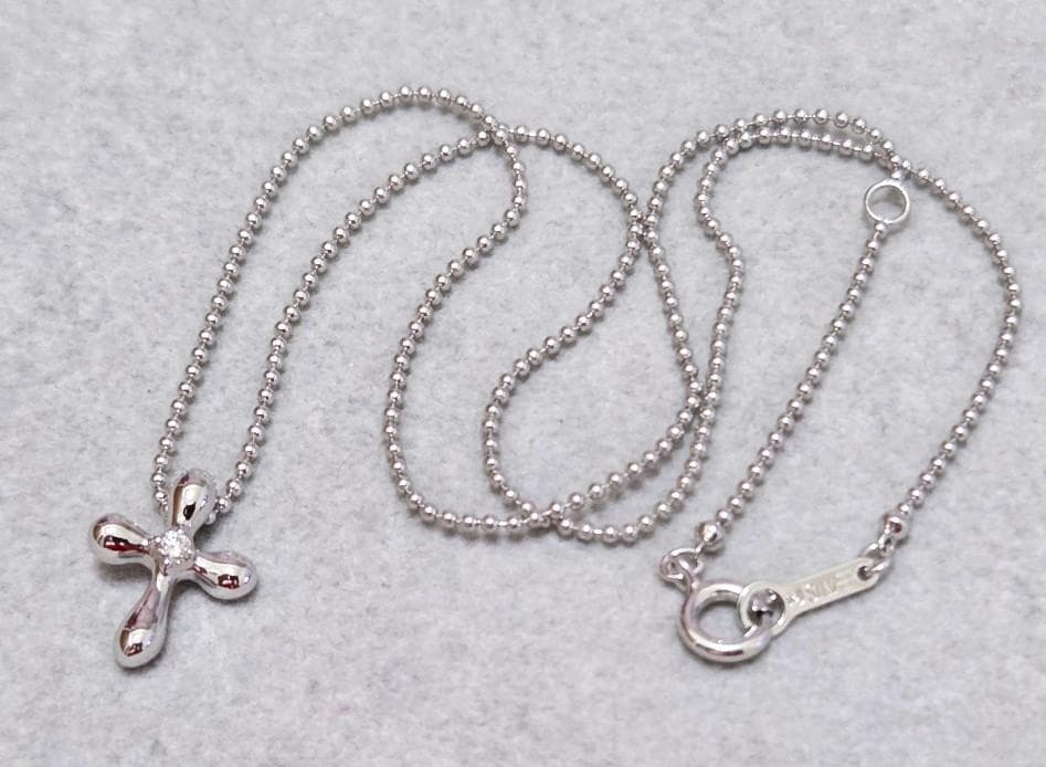 TASAKI Pearl 1P Diamond 0.03 silver necklace measuring about 39.5 centimeters