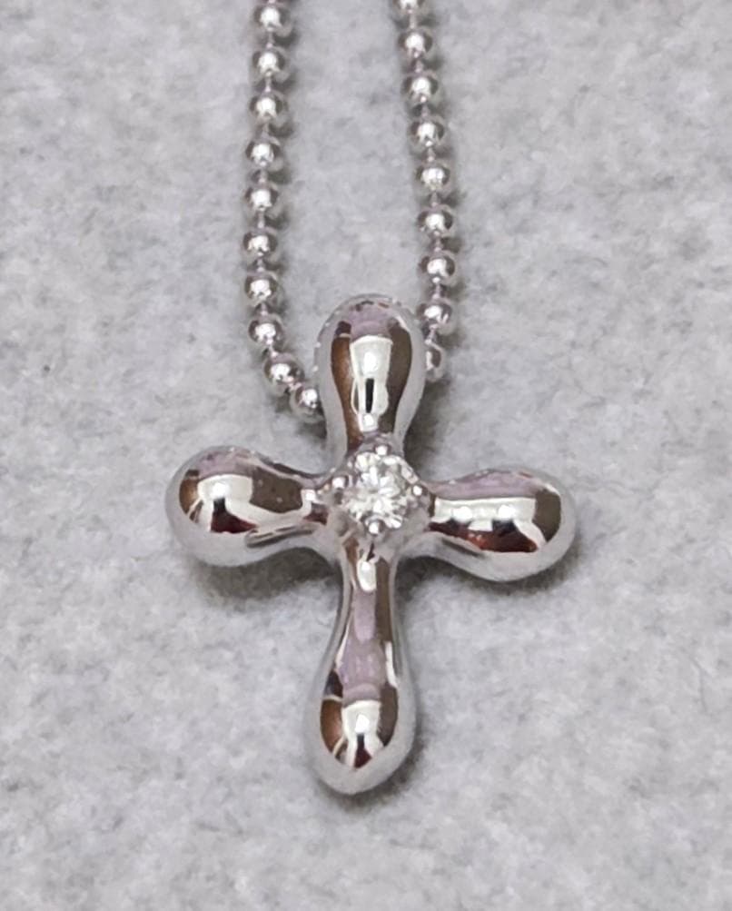 TASAKI Pearl 1P Diamond 0.03 silver necklace measuring about 39.5 centimeters