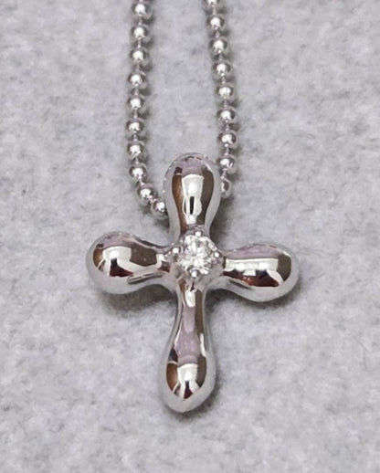 TASAKI Pearl 1P Diamond 0.03 silver necklace measuring about 39.5 centimeters